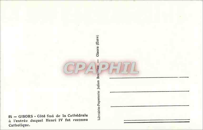 CPM Gisors Cote Sud de la Cathedrale a l'entree  — Rückseite