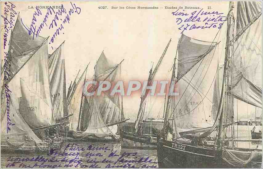 CPA La Normandie Sur les Cotes Normandes Etudes des Bateaux 