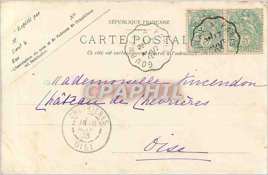 CPA Le Vieux Pont de Poissy et le Vieux Moulin Carte 1900 — Back