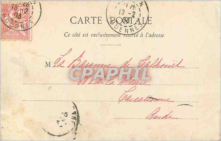 CPA Sedan Canal du Moulin derriere la gendarmarie  — Rückseite