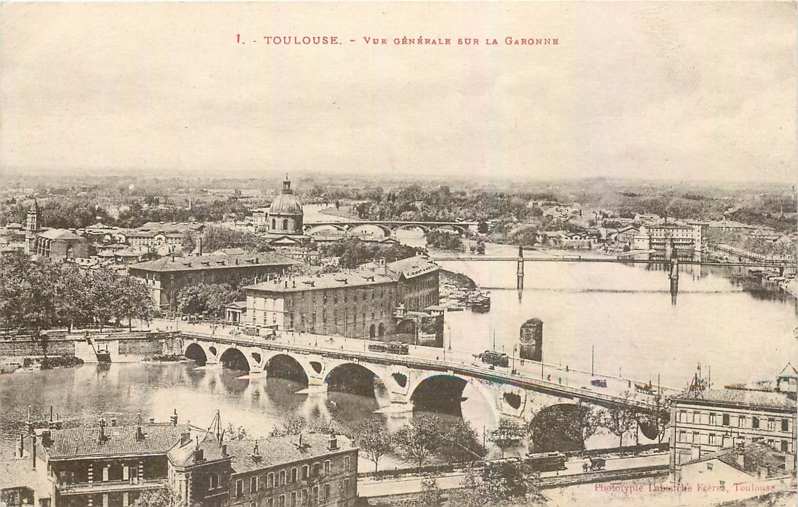 Toulouse - Vue générale sur la Garonne — Phototypie Laboule Frères, Toulouse