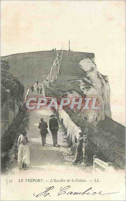 CPA Le Treport L'Escalier de la Falaise 