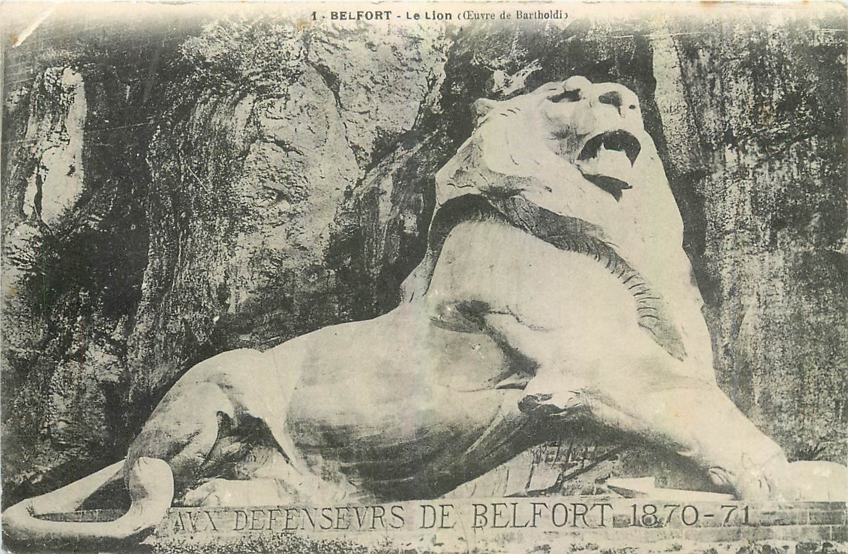 CPA Belfort Le Lion Euvre de Bartholdi 