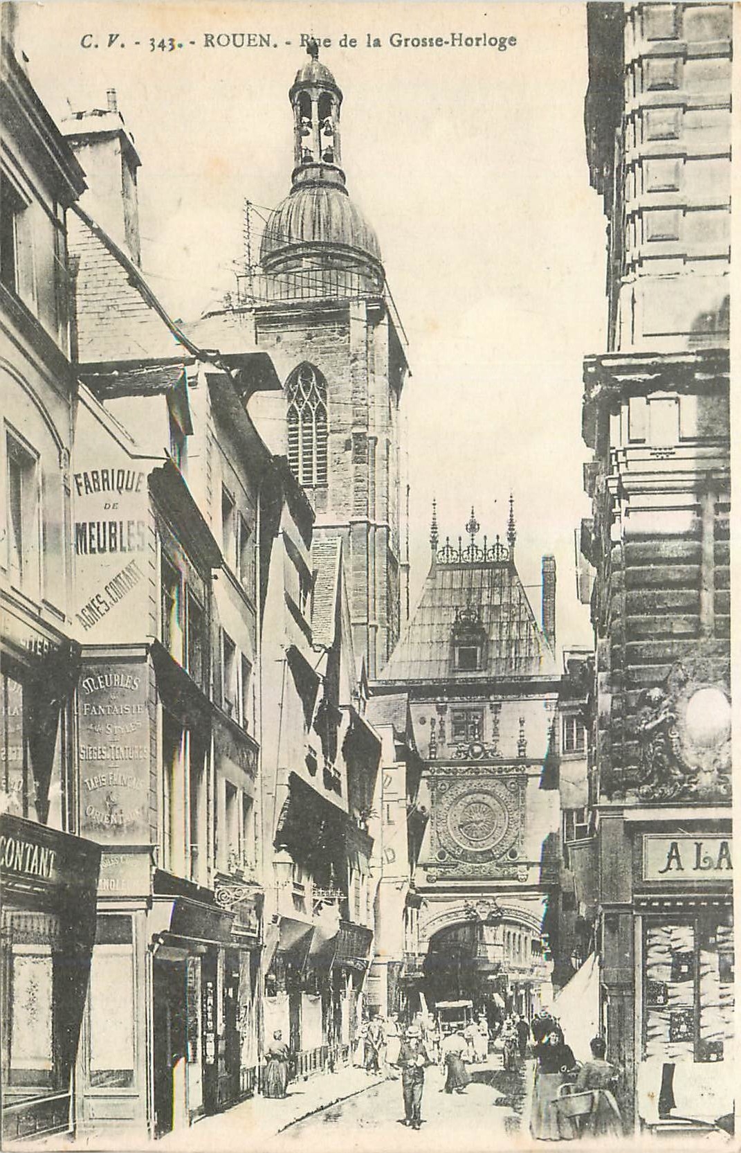 CPA Rouen Rue de la Grosse Horloge 