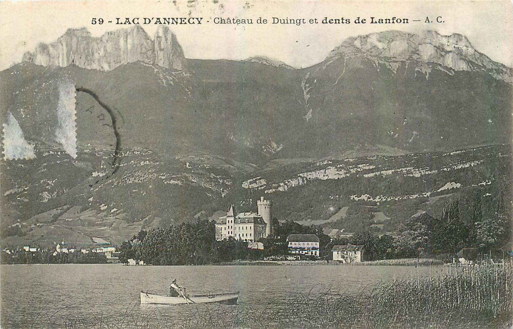 CPA Lac d'Annecy Chateau de Duingt et dents de Lanfon 