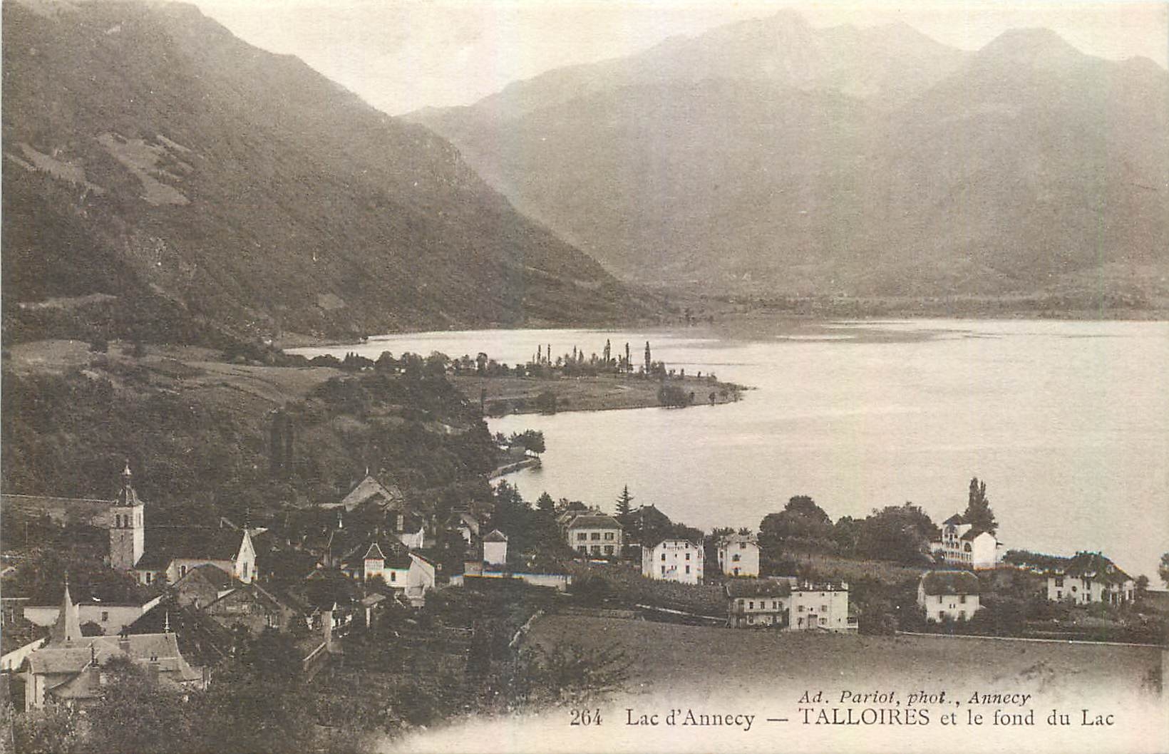 Lac d'Annecy — Talloires et le fond du lac — Ad. Pariot, phot., Annecy, n° 264