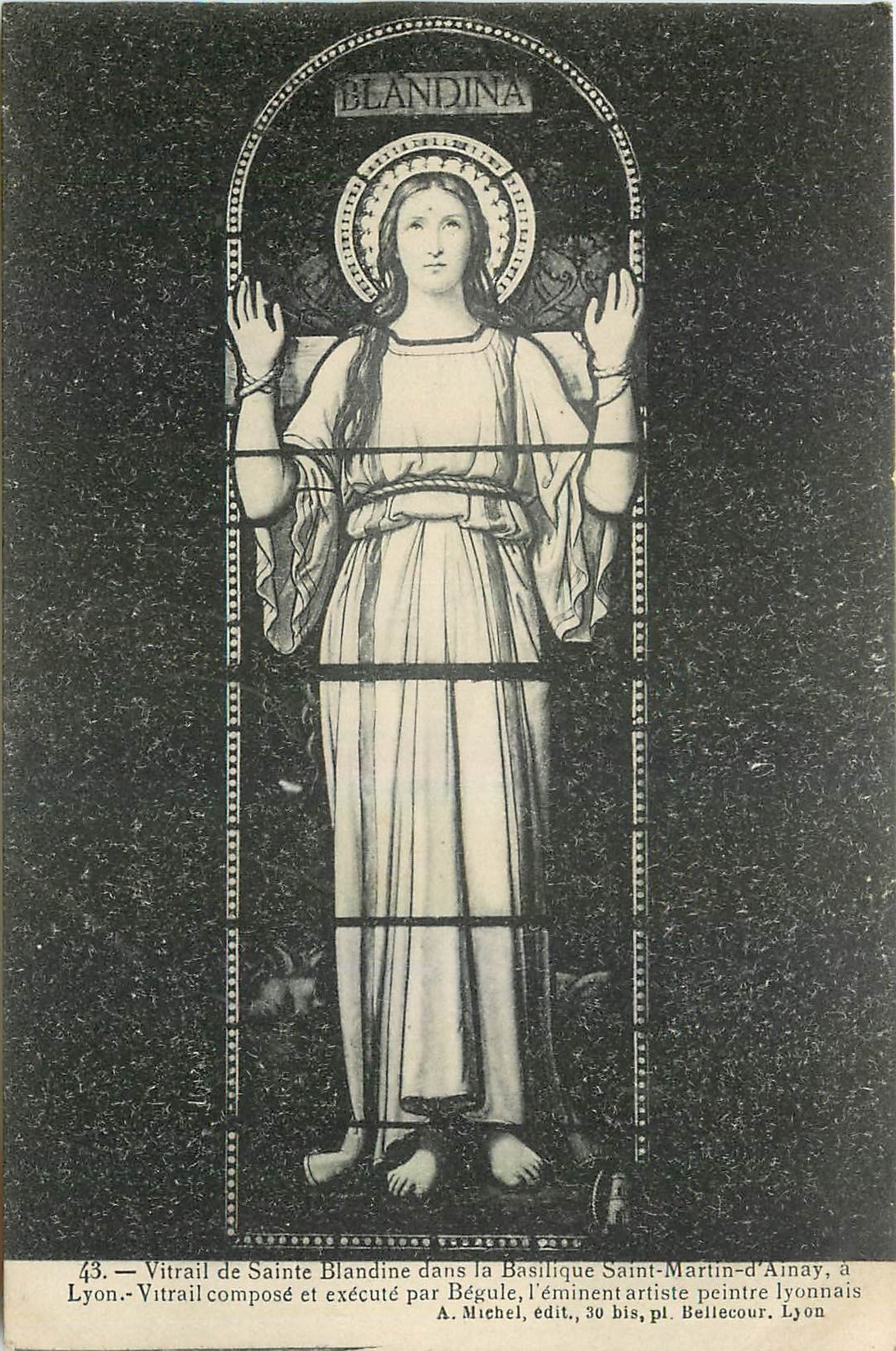 CPA Vitrail de Sainte Blandine dans la Basilique Saint Martin d'Ainay a Lyon