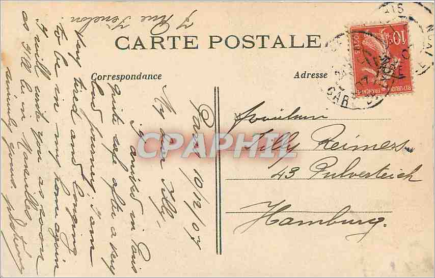 CPA Paris La Gare de l'Est  — Rückseite