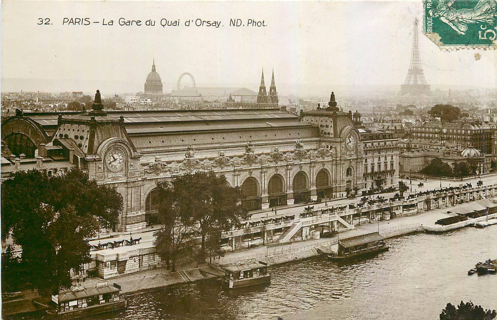CPA Paris La Gare du Quai d'Orsay Tour Eiffel