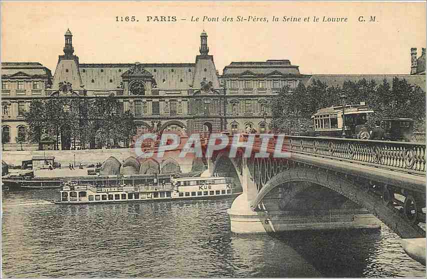 CPA Paris Le Pont des St Peres la Seine et le Louvre 