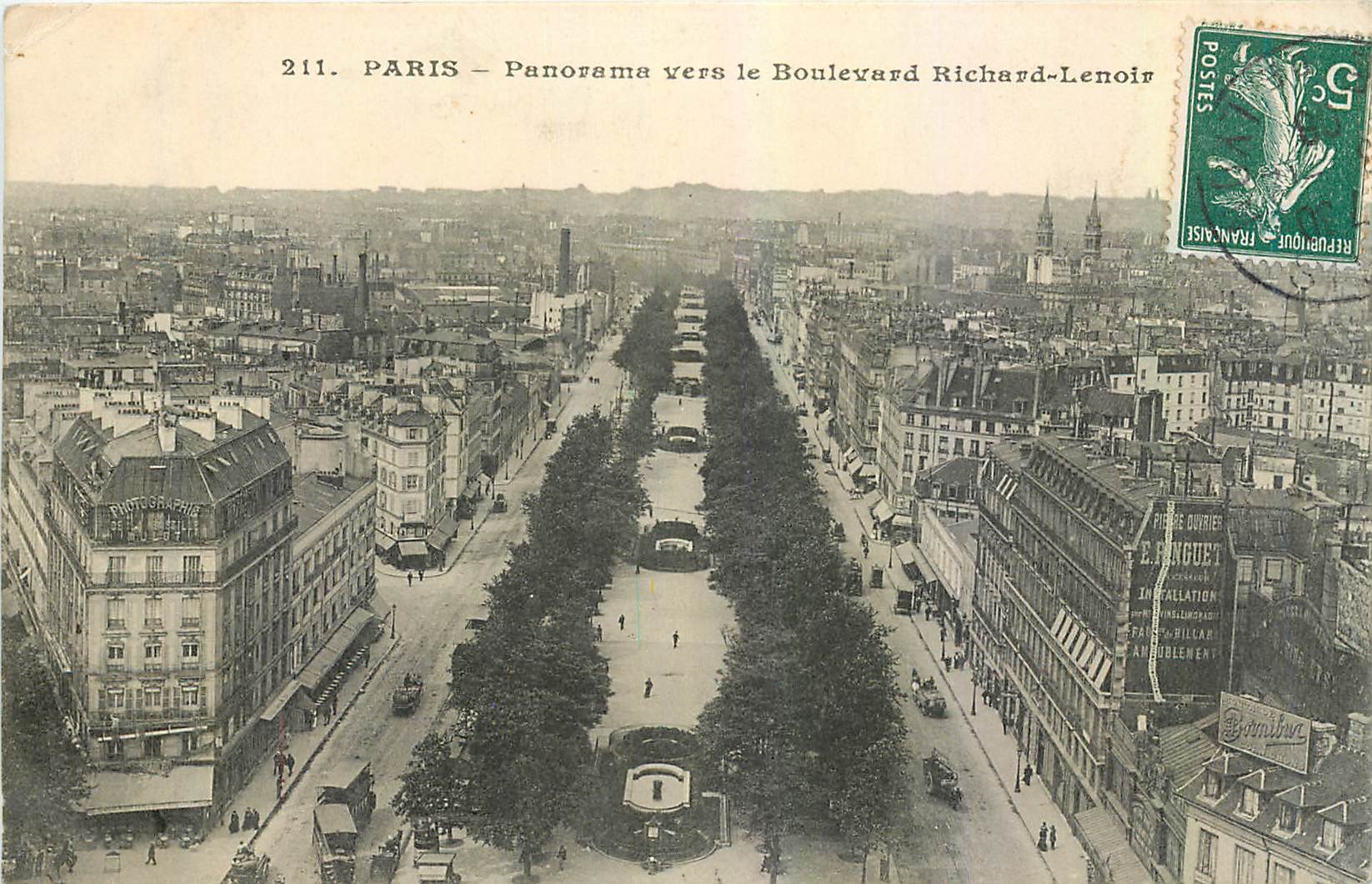 CPA Paris Panorama vers le Boulevard Richard Lenoir 