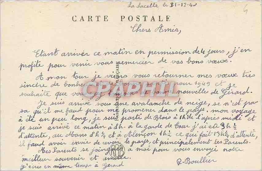 CPA Bonne Annee  — Rückseite