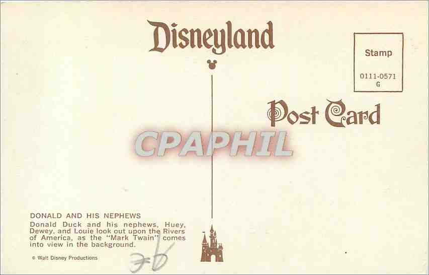 CPM Donald and his Nephews Walt Disney — Rückseite