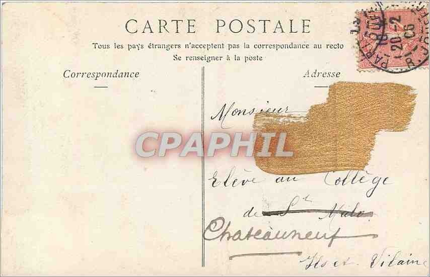 CPA De Paris Je vous envoie ces fleurs Grand Palais — Rückseite