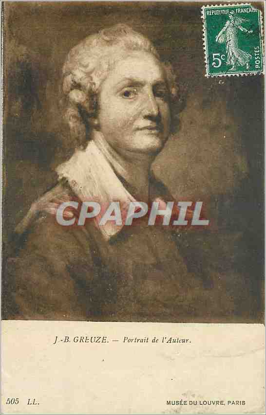 CPA JB Greuze Portrait de l'Auteur Musee du Louvre Paris 