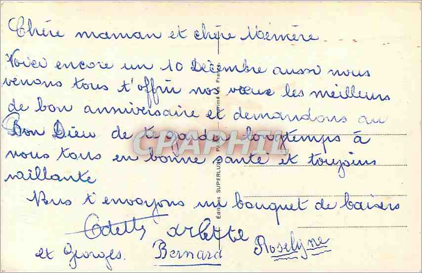 CPA Heureux Anniversaire  — Verso