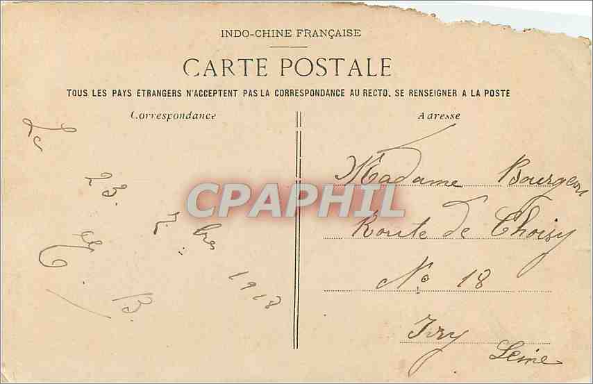 CPA Tonkin Operations contre le DeTham Indochine — Verso