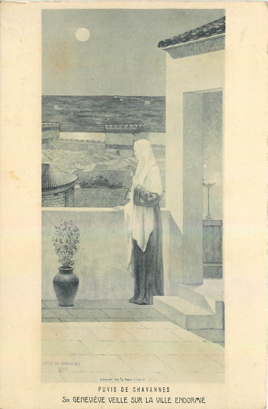 CPA Puvis de Chavannes Ste Genevieve veille sur la ville endormie 