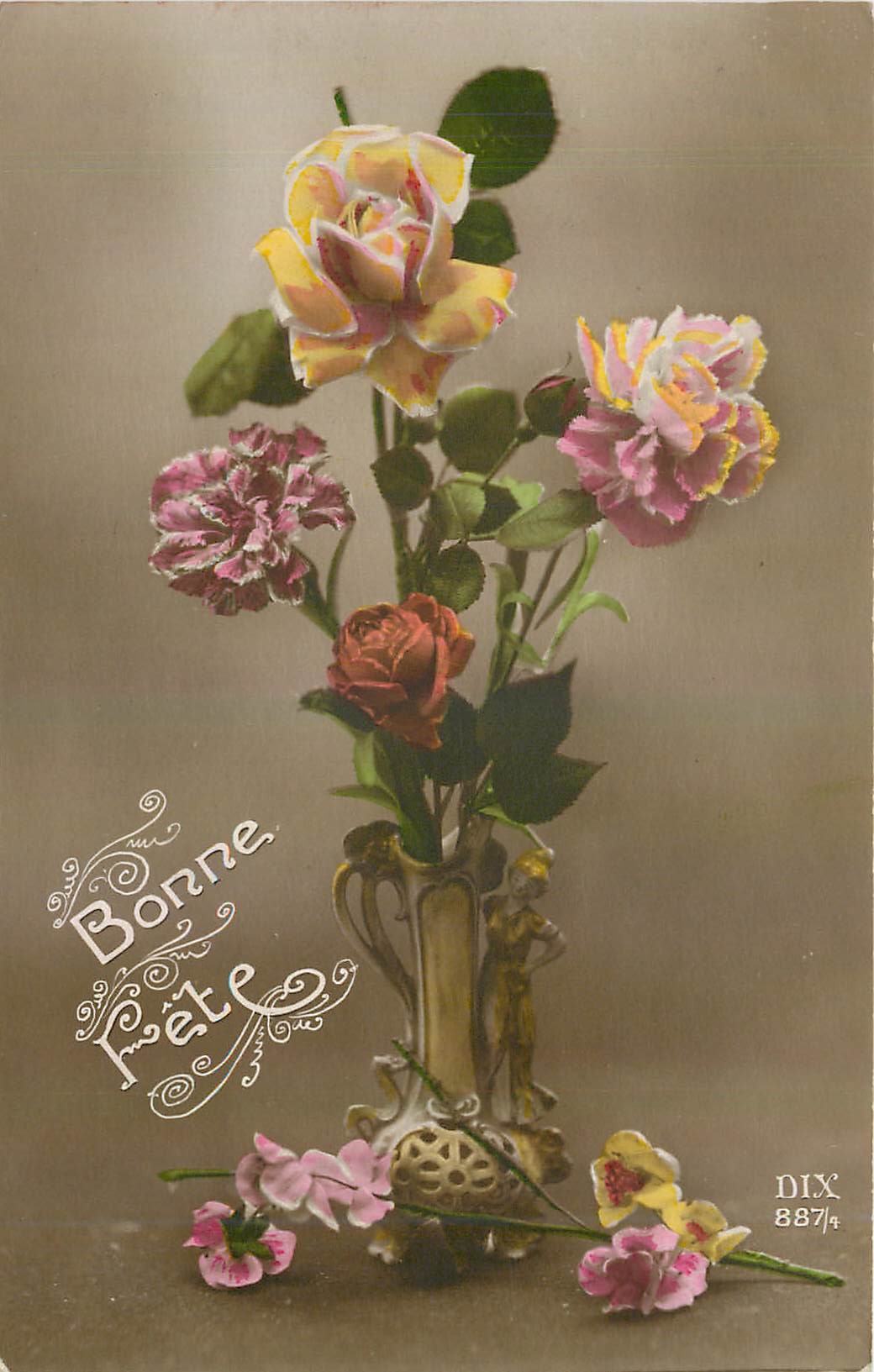 CPA Bonne Fete Fleurs