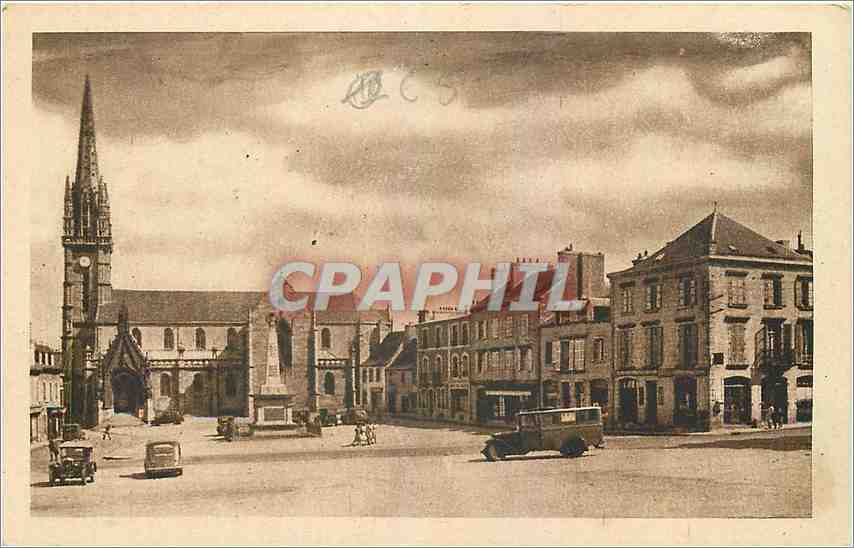 CPA Landivisiau Finistere La Grande Place 