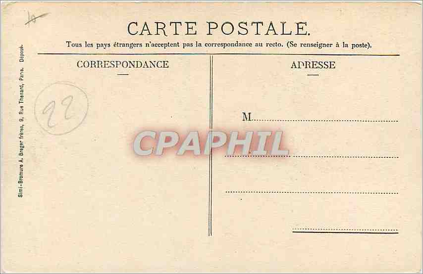 CPA Treguier Calvaire de Reparation  — Rückseite
