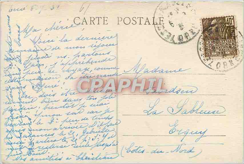 Bagnolles-de-l'Orne — Das Grand-Hôtel vom Garten des Casino du Lac aus — Barneseur, Fotoverlag, Fliers — Rückseite