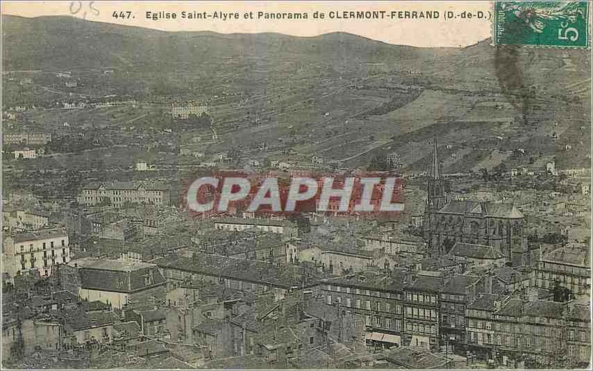 CPA Eglise Saint Alyre et Panorama de Clermont Ferrand D de D 