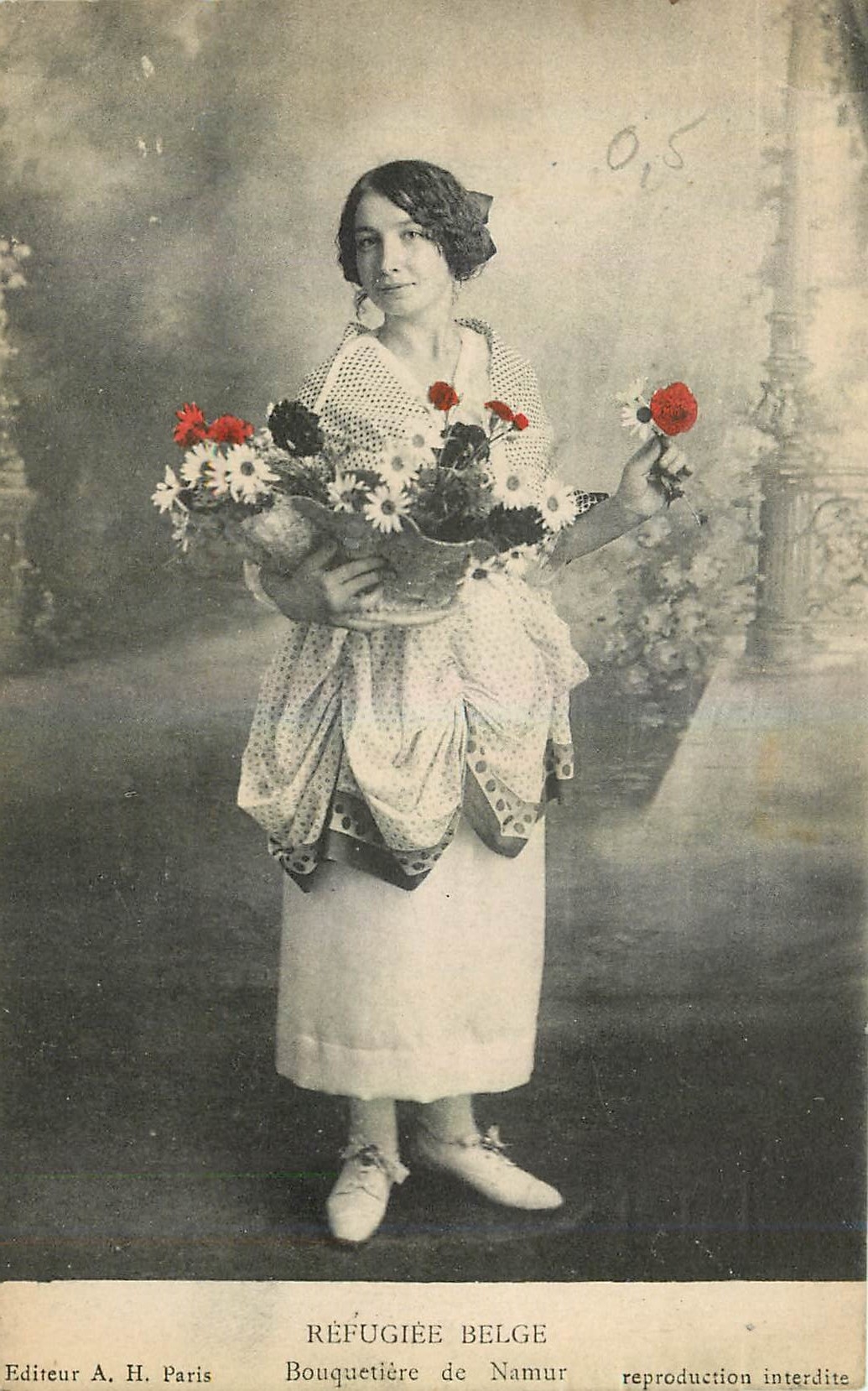 Réfugiée belge — Bouquetière de Namur — Editeur A. H. Paris