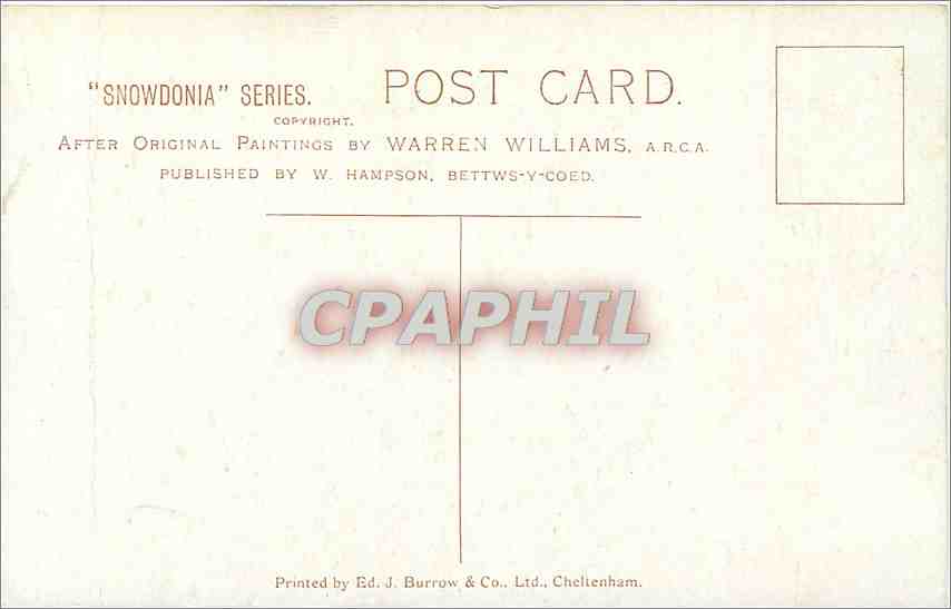 CPA Llyn Cymffynon Penygwryd  — Rückseite