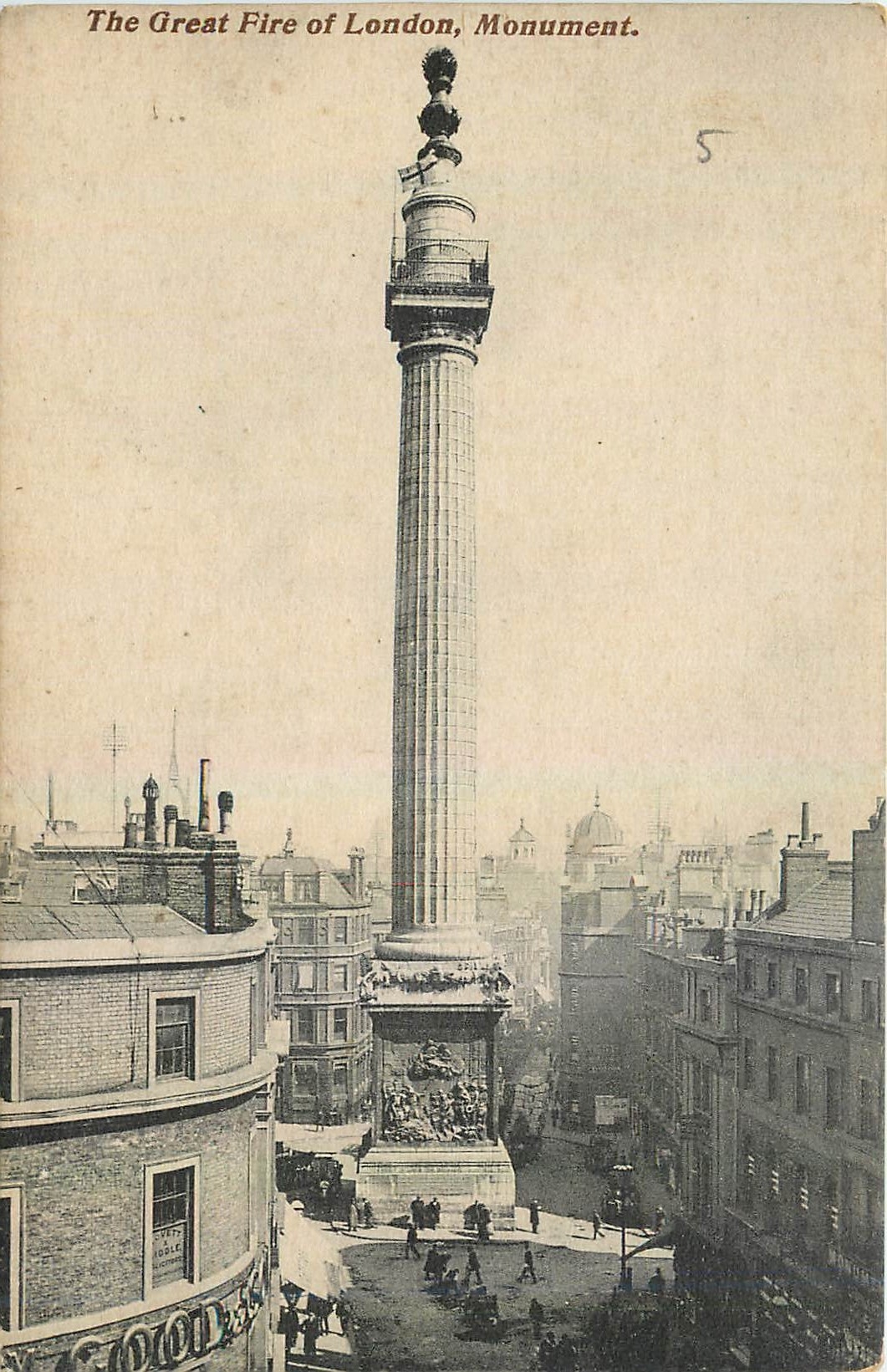 CPA The Great Fire of London Monument 