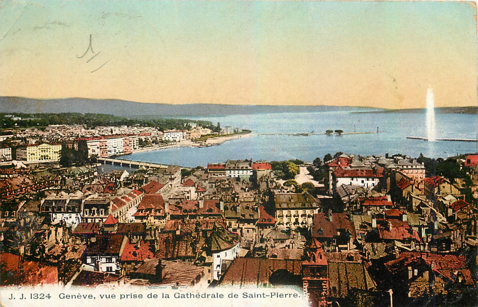 CPA Geneve Vue prise de la Cathedrale de Saint Pierre 