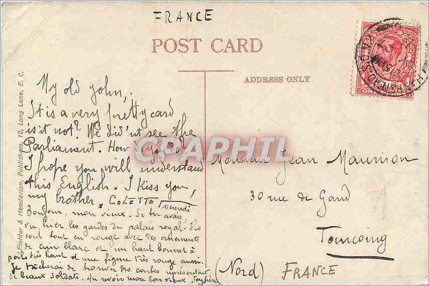 Les Chambres du Parlement, Londres — CPAPHIL — Verso