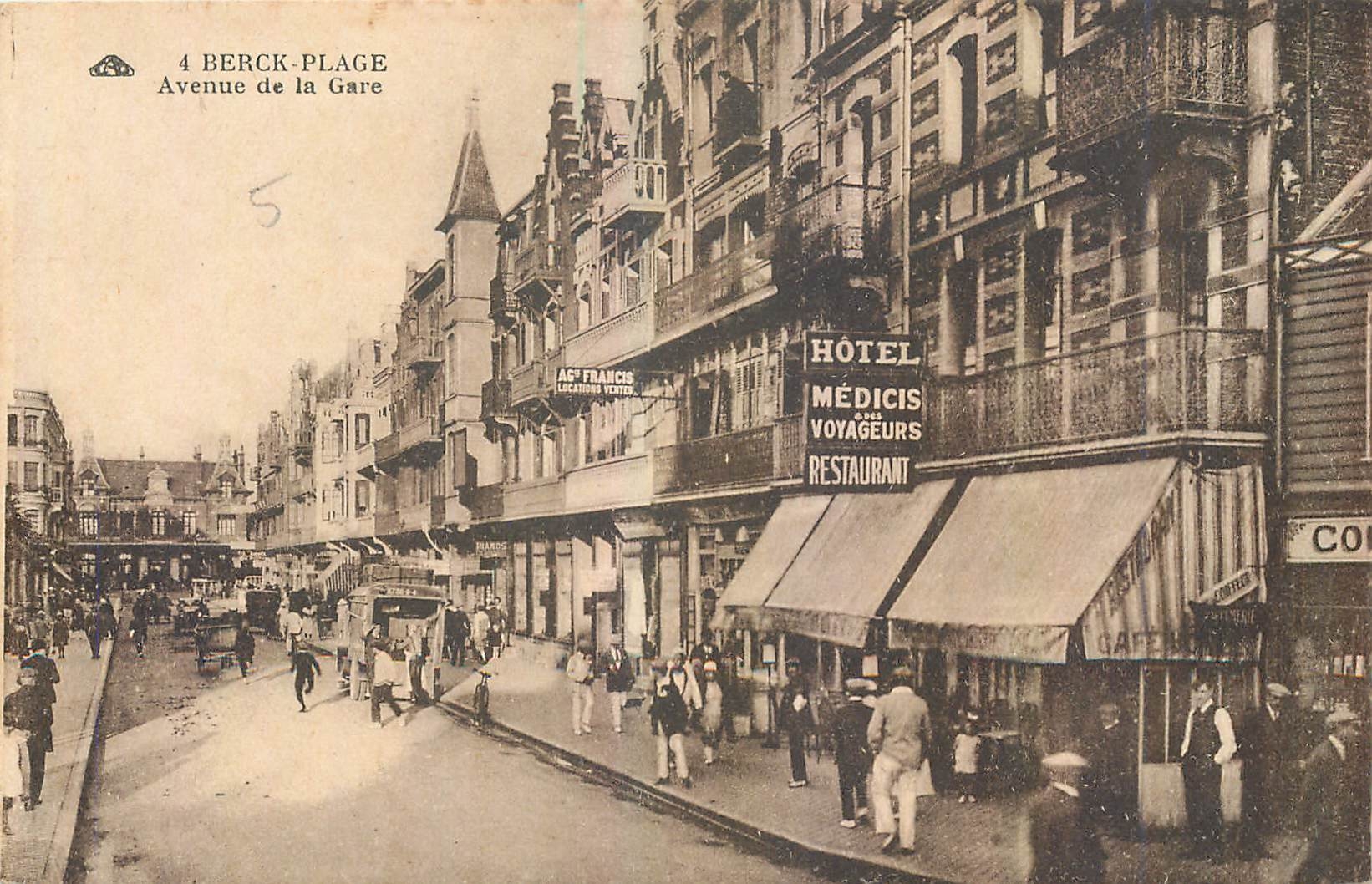 CPA Berck Plage Avenue de la Gare Hotel Medicis