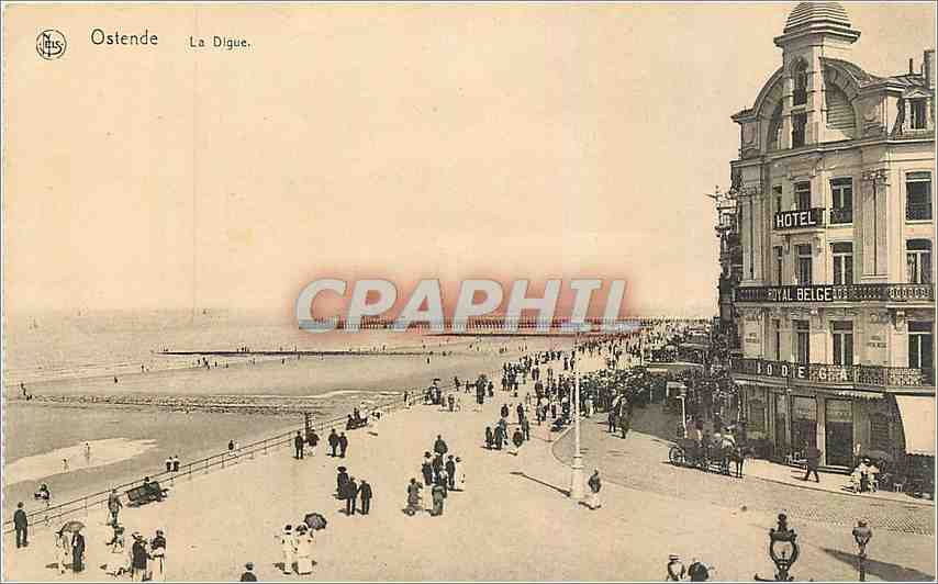 CPA Ostende La Digue Hotel Royal Belge