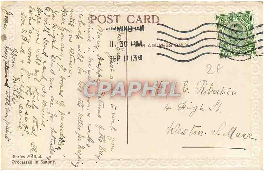 CPA Many Happy Days Femme Chien — Rückseite