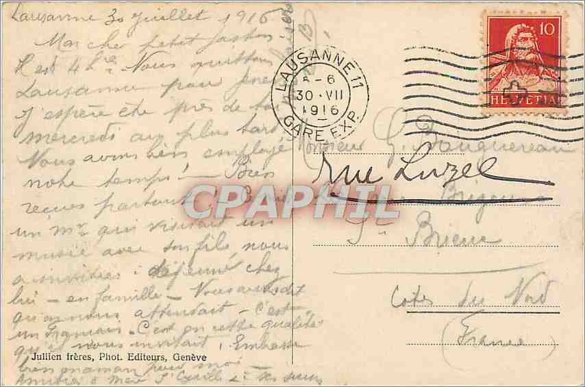 CPA Lausanne Chateau et Cathedrale  — Back