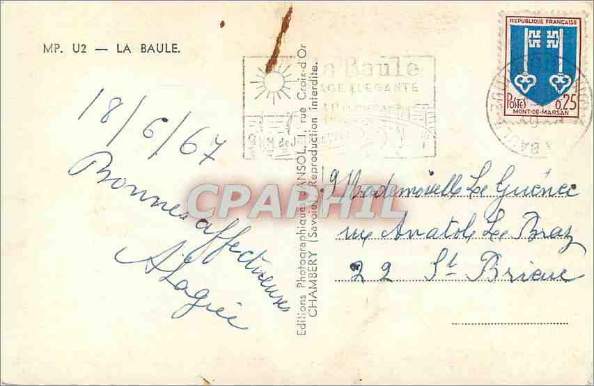 CPM La Baule  — Rückseite