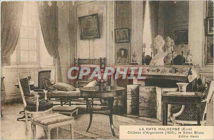 CPA La Haye Malherbe Eure Chateau d'Argeronne le Salon Blanc 