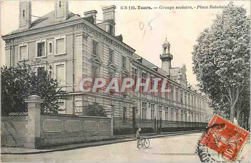 CPA Tours Groupe scolaire Place Rabelais 