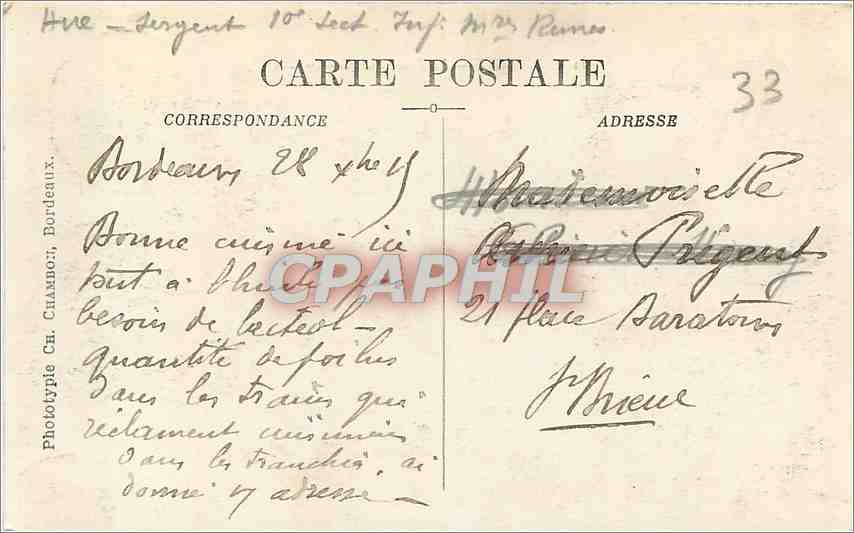 CPA Bordeaux La Rade Vue generale  — Verso