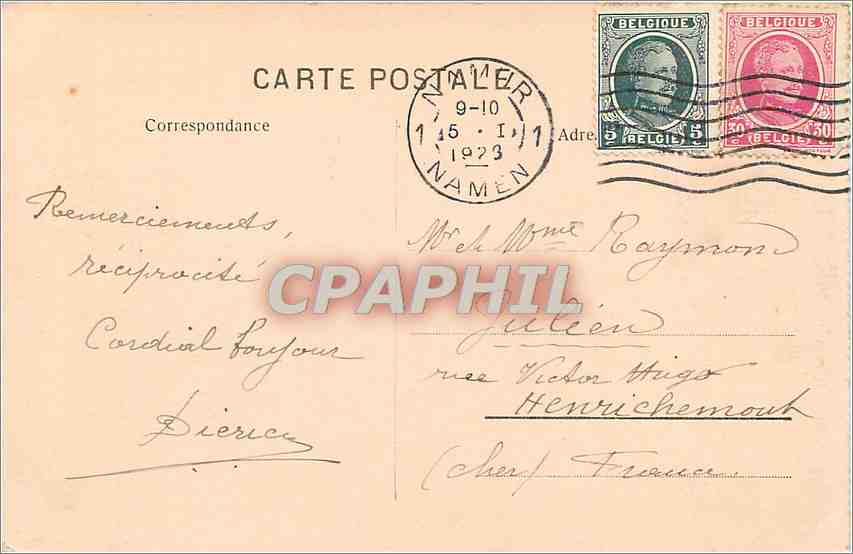 CPA Namur La Sambre Bateaux — Rückseite