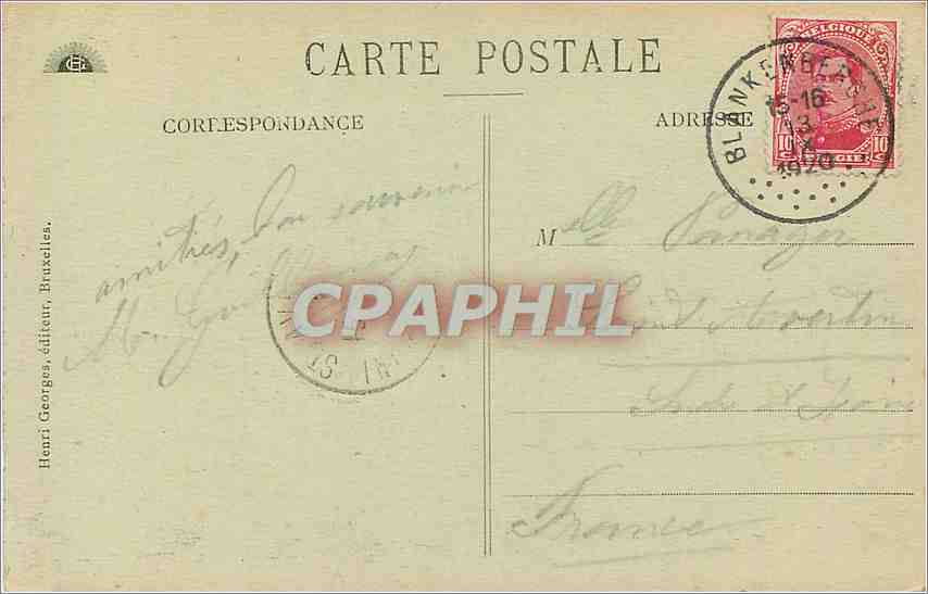 CPA Blankenberghe La Plage  — Rückseite
