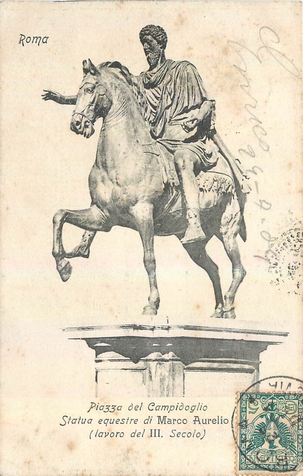 CPA Roma Piazza del Campidoglio Statua equestre di Marco Aurelio 