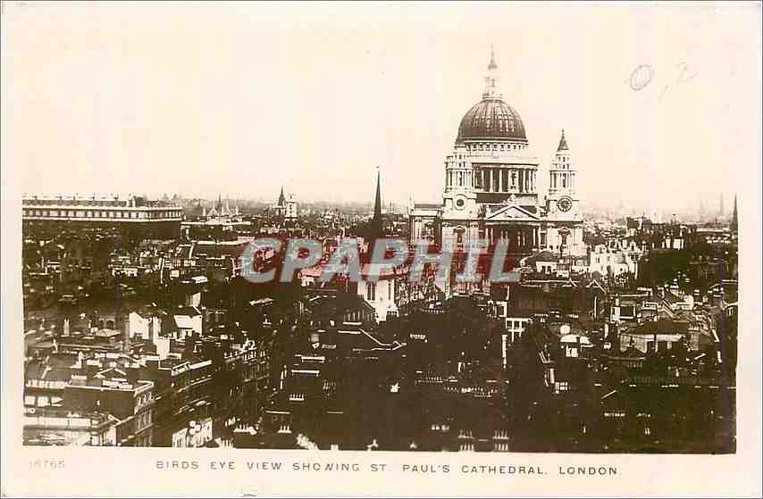 CPA Birds eye view showing St Pauls Cathedral London 
