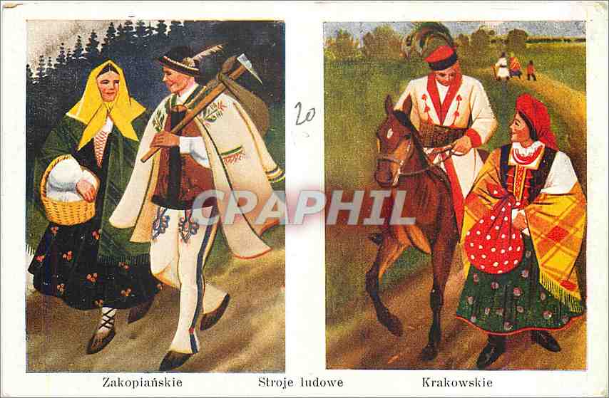 CPA Zakopianskie Stroje Iudowe Krakowskie 