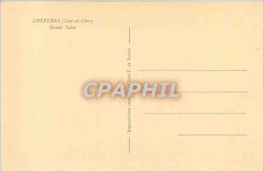 CPA Cheverny Loir et Cher Grand Salon  — Rückseite