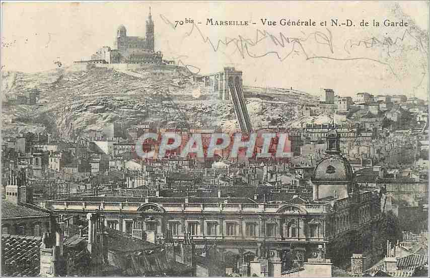 CPA Marseille Vue Generale et ND de la Garde 