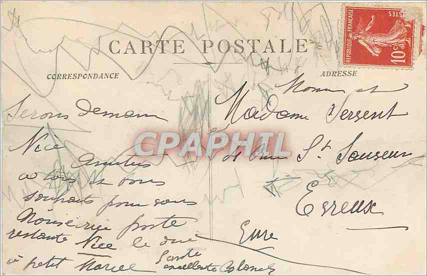 CPA Marseille Vue Generale et ND de la Garde  — Rückseite