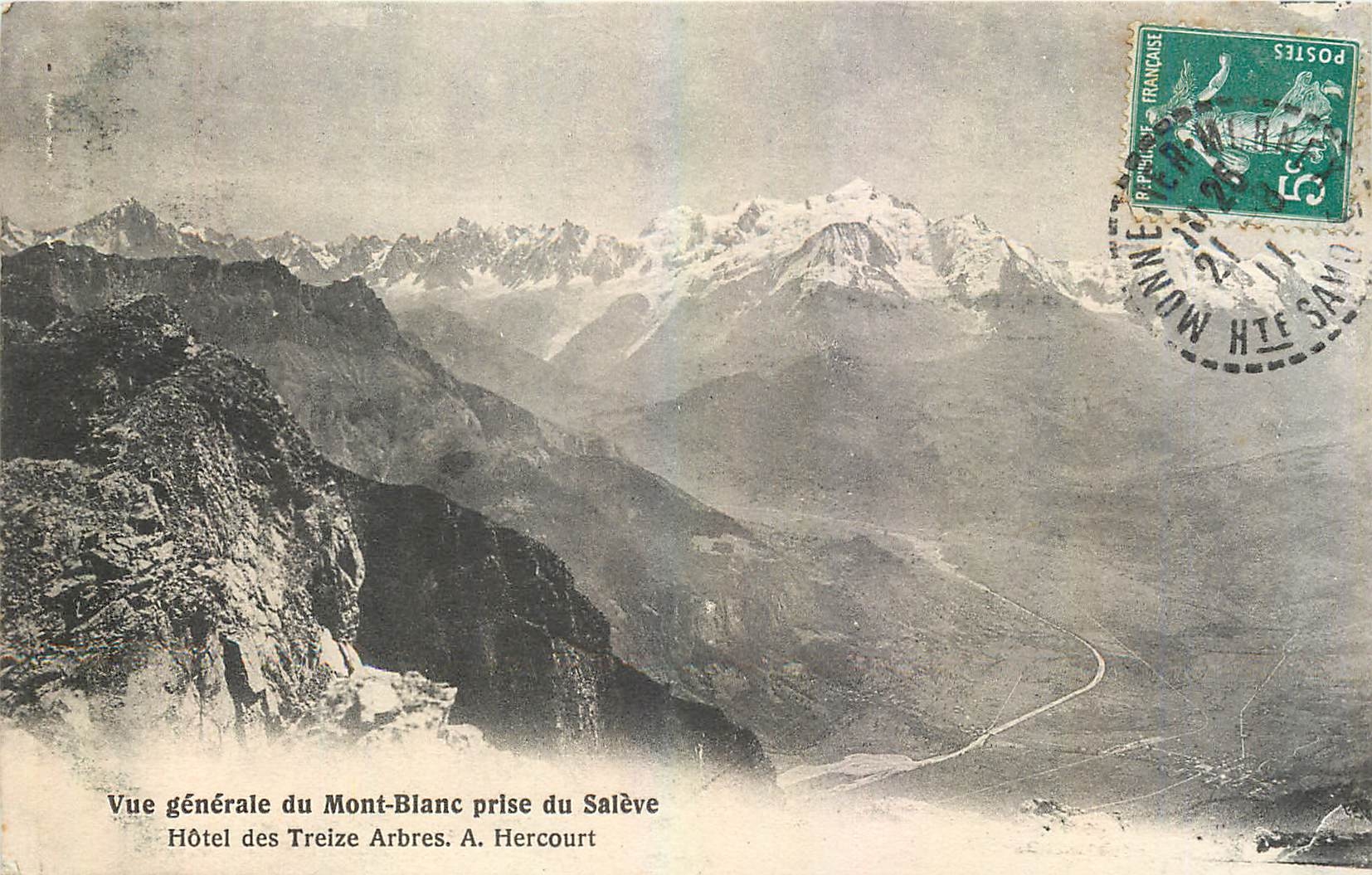 CPA Vue generale du Mont Blanc prise du Saleve 