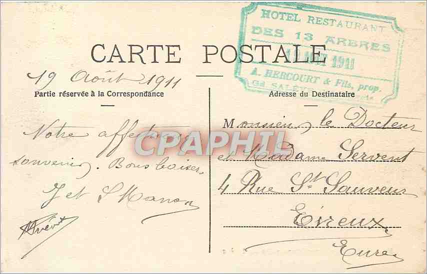 CPA Vue generale du Mont Blanc prise du Saleve  — Verso